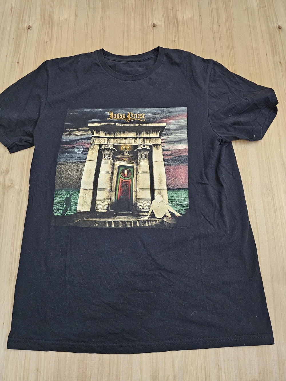 Judas Priest Sin After Sin Black Graphic Tee Shirt M